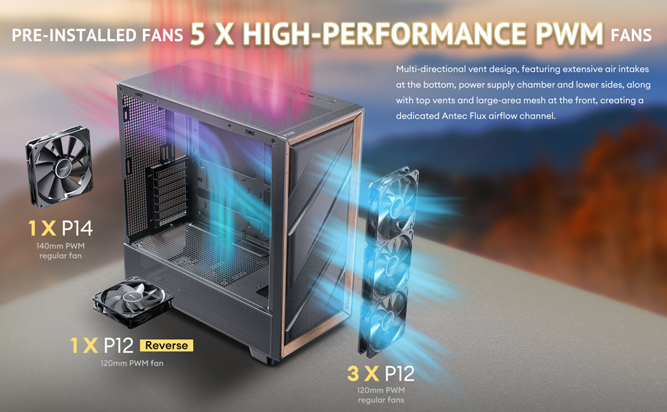 Antec Flux SE Silent PC Case, Sound-Dampening Foam Side